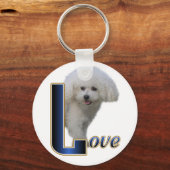 Bichon Friseのギフト キーホルダー (正面)