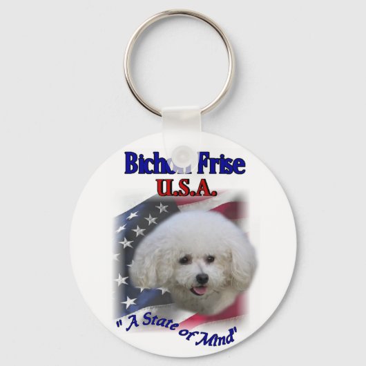 Bichon Friseのギフト キーホルダー (正面)