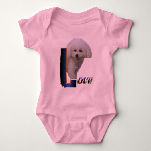 Bichon Friseのギフト ベビーボディスーツ (正面)