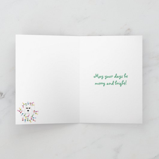 Bichon Friseのメリークリスマスカード シーズンカード (内部)