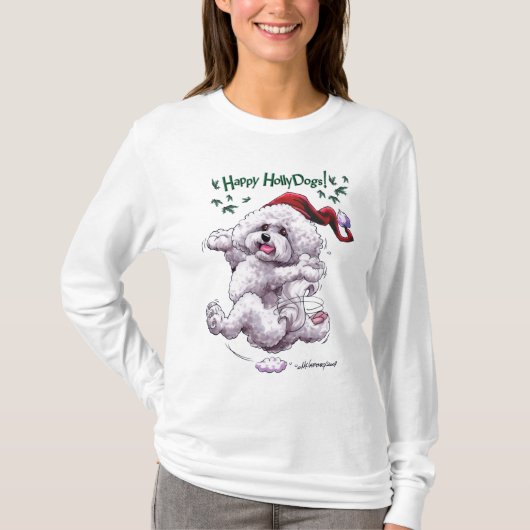 Bichon Friseの休日のTシャツ Tシャツ (正面)