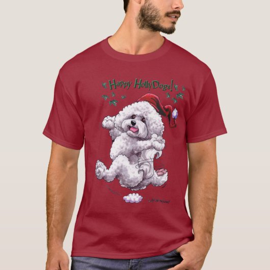 Bichon Friseの休日のTシャツ Tシャツ (正面)