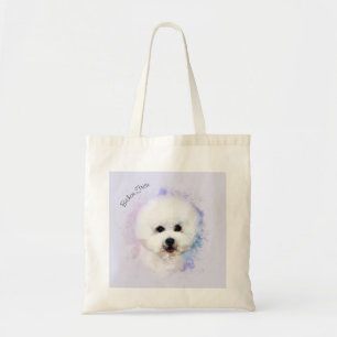 Bichon Friseの図解入りの、写真付きのなトートバック(7色) トートバッグ