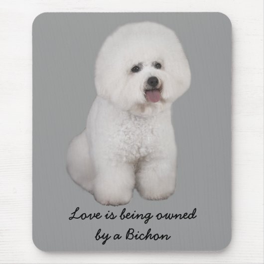 Bichon Friseの大切なマウスパッド マウスパッド (正面)