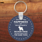 Bichon Friseの導入の幸せ キーホルダー (正面)