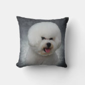 Bichon Friseの枕 クッション (正面)