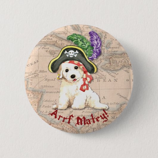 Bichon Friseの海賊 缶バッジ (正面)