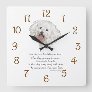 Bichon Friseの虹橋 スクエア壁時計