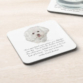 Bichon Friseの記念品の女性 コースター (左側)