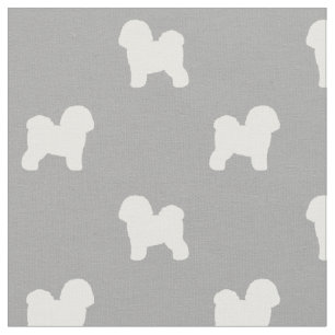 Bichon Friseはパターンのシルエットを描きます ファブリック