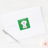 Bichon Friseカスタマイズ可能なクリスマスステッカー スクエアシール (封筒)