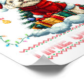 Bichon Friseクリスマスツリー装飾ドッグ恋人 ポスター (角)