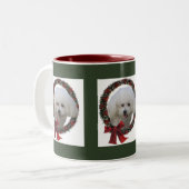 Bichon Friseクリスマスプレゼント ツートーンマグカップ (正面左)