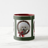 Bichon Friseクリスマスプレゼント ツートーンマグカップ (中央)