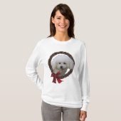 Bichon Friseクリスマスプレゼント Tシャツ (正面フル)