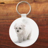 Bichon Friseフォトキーチェーン キーホルダー (正面)