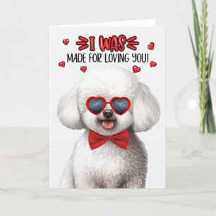 Bichon Frise中国の Dog Loving You Valentine シーズンカード