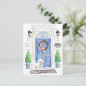 Bichon Frise引越し案内はがき ポストカード (スタンド正面)