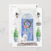 Bichon Frise引越し案内はがき ポストカード (正面/裏面)