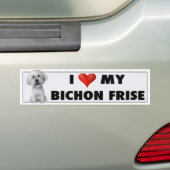 Bichon Frise愛ステッカー バンパーステッカー (車上)