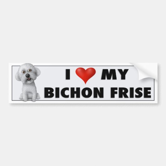 Bichon Frise愛ステッカー バンパーステッカー (正面)
