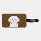 Bichon Frise犬の漫画の足 ラゲッジタグ (裏面横)
