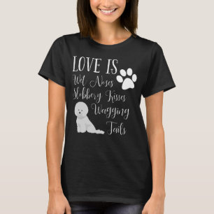 Bichon Frise犬のTシャツかわいいIの愛私の犬の恋人 Tシャツ