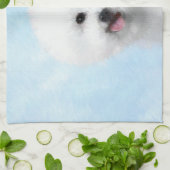 Bichon Frise絵画's – かわいいオリジナルドッグアート キッチンタオル (折り畳み)