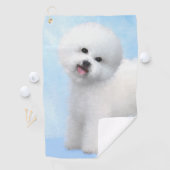 Bichon Frise絵画's – かわいいオリジナルドッグアート ゴルフタオル (インサイチュ)