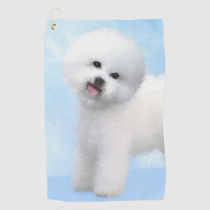Bichon Frise絵画's – かわいいオリジナルドッグアート ゴルフタオル