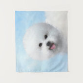 Bichon Frise絵画's – かわいいオリジナルドッグアート タペストリー (正面)