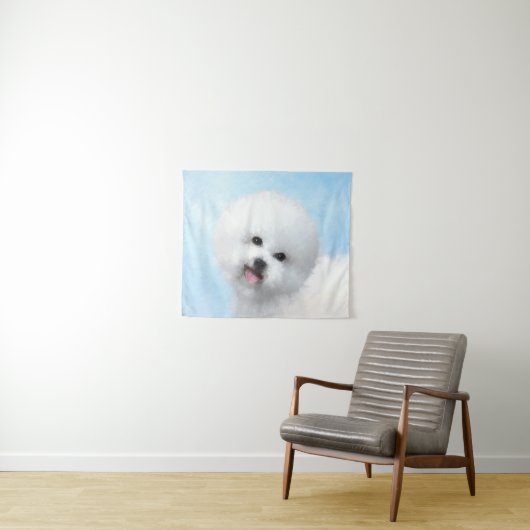 Bichon Frise絵画's – かわいいオリジナルドッグアート タペストリー (インサイチュ(横))