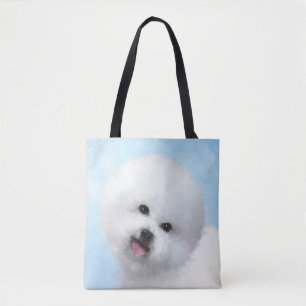 Bichon Frise絵画's – かわいいオリジナルドッグアート トートバッグ