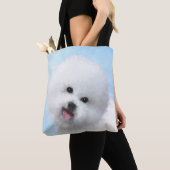 Bichon Frise絵画's – かわいいオリジナルドッグアート トートバッグ (クローズアップ)
