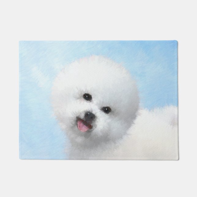 Bichon Frise絵画's – かわいいオリジナルドッグアート ドアマット (正面)