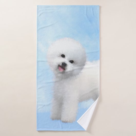 Bichon Frise絵画's – かわいいオリジナルドッグアート バスタオルセット (バスタオル)