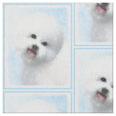 Bichon Frise絵画's – かわいいオリジナルドッグアート ファブリック (クローズアップ)