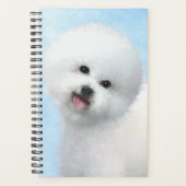 Bichon Frise絵画's – かわいいオリジナルドッグアート プランナー手帳 (正面)