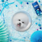 Bichon Frise絵画's – かわいいオリジナルドッグアート ペーパープレート (パーティー)