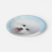 Bichon Frise絵画's – かわいいオリジナルドッグアート ペーパープレート (アングル)