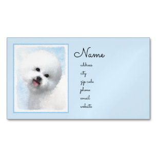 Bichon Frise絵画's – かわいいオリジナルドッグアート マグネット名刺