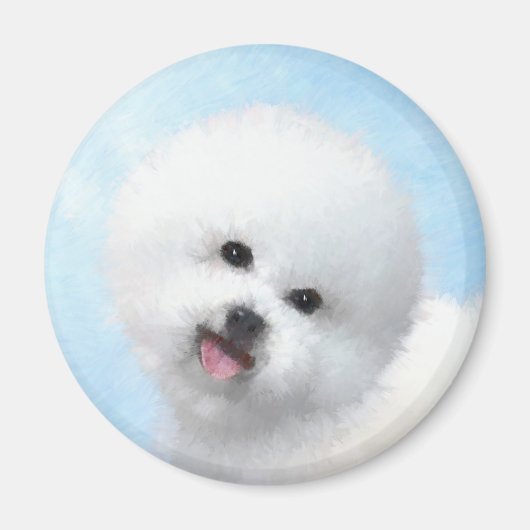 Bichon Frise絵画's – かわいいオリジナルドッグアート マグネット (正面)