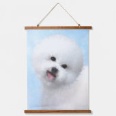 Bichon Frise絵画's – かわいいオリジナルドッグアート 吊り下げ型タペストリー (正面)