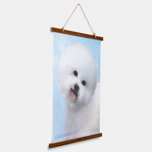 Bichon Frise絵画's – かわいいオリジナルドッグアート 吊り下げ型タペストリー (傾斜あり)