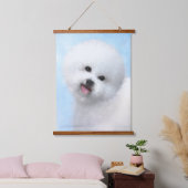 Bichon Frise絵画's – かわいいオリジナルドッグアート 吊り下げ型タペストリー (寝室)