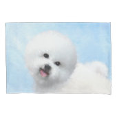 Bichon Frise絵画's – かわいいオリジナルドッグアート 枕カバー (正面)