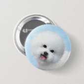 Bichon Frise絵画's – かわいいオリジナルドッグアート 缶バッジ (正面&裏面)