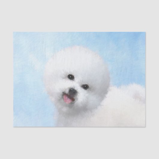 Bichon Frise絵画's – かわいいオリジナルドッグアート 薄葉紙 (正面)