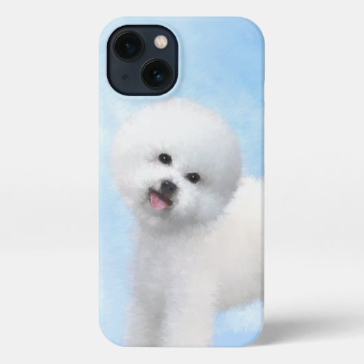 Bichon Frise絵画's – かわいいオリジナルドッグアート iPhoneケース (裏面)