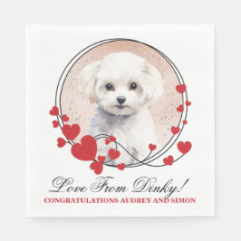 Bichon Frise赤いハートfrom Dog Photo スタンダードランチョンナプキン